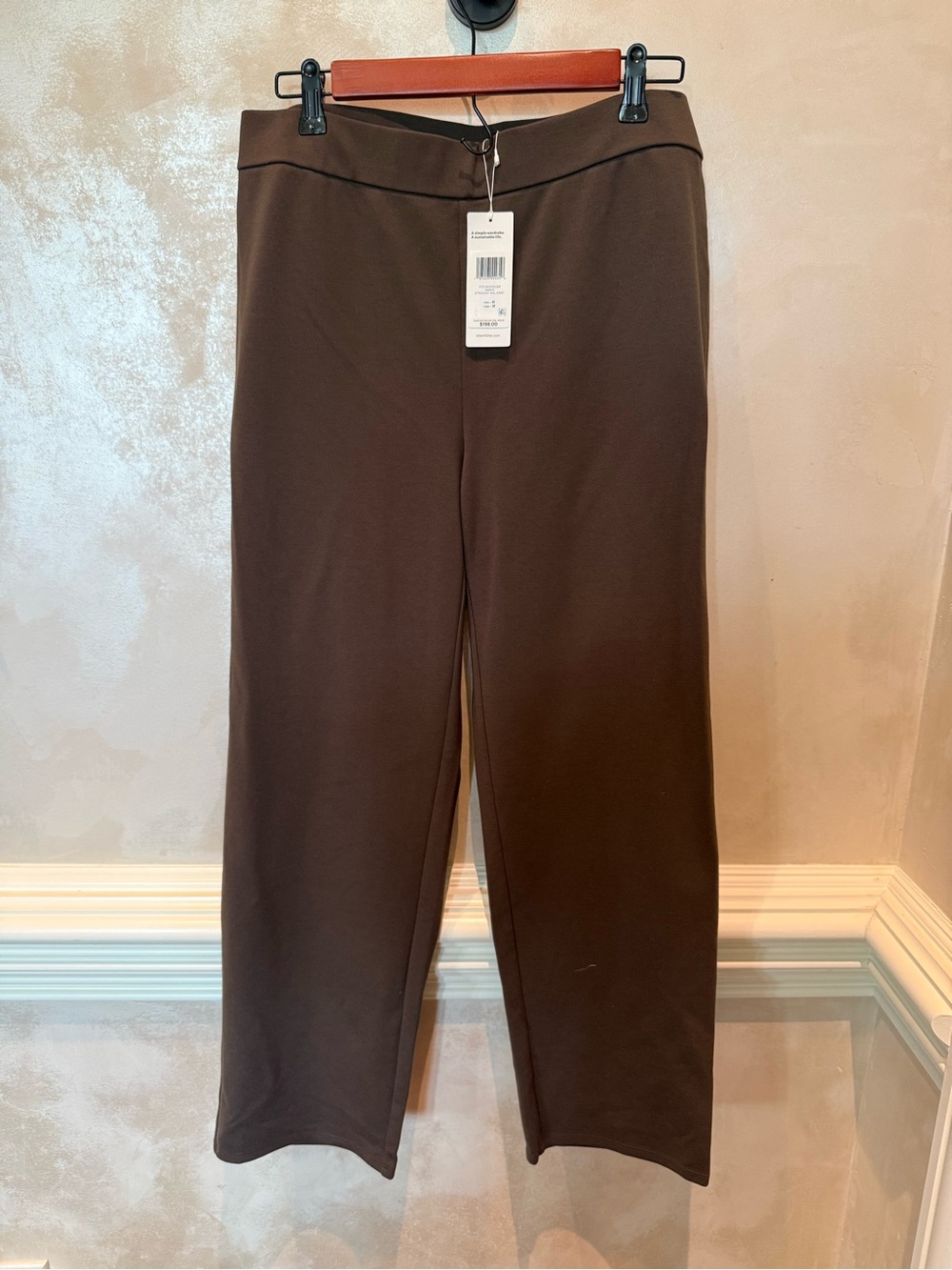 Eileen Fisher Wide-Leg Ponte Pants in Chocolate Brown